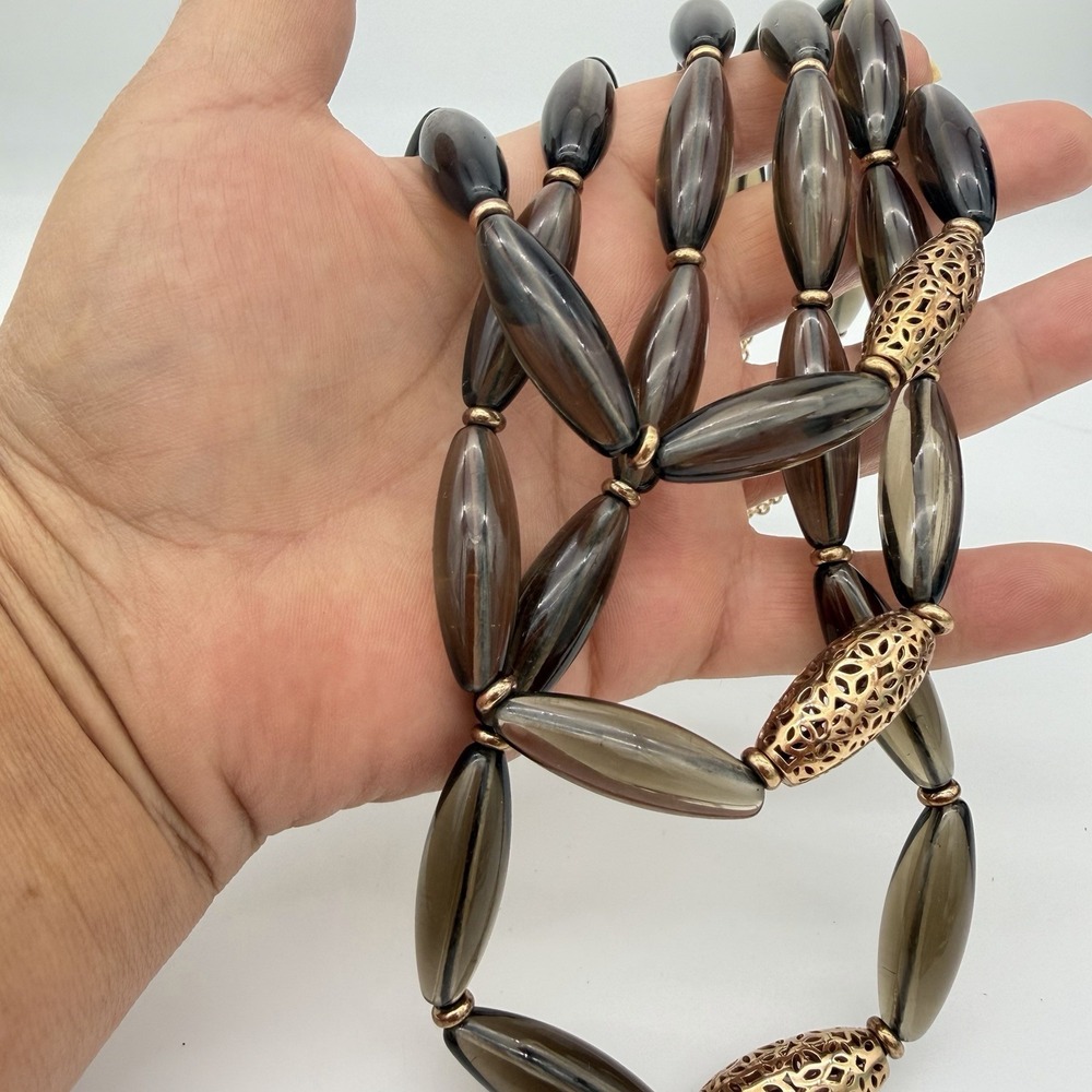 Di modolo Sahara Smoky Quartz Necklace Sterling Silver 18k Rose Gold Plated Read - Picture 2 of 16